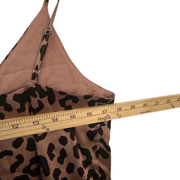 CAMI NYC 100% Silk Brown and Black Leopard Print Tank Adjustable Straps Size S - Picture 4 of 8
